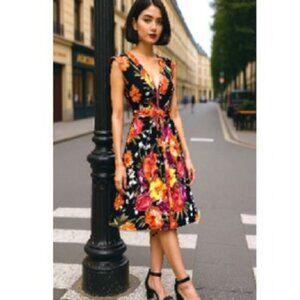 Maille Demoiselle Paris Smarty Knot Front Dress Criss-Cross Sleeveless US 6